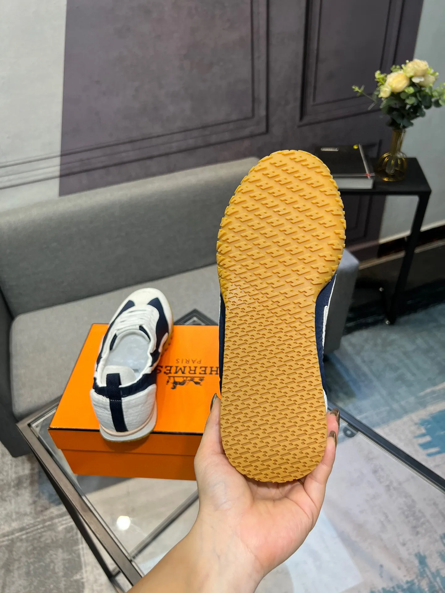 Men's shoes 💰660 [HERMES] Hermès - High-end quality original order 🔍🔍 - Upper: 🔝 cowhide suede splicing design - Inner lining: imported mixed sheepskin - Outsole: TPR foam · Rubber: two-color combined molding outsole - Super high quality control · Fine workmanship: highlighted (high-end, luxury, grade) -Size: 38-44 (45, 46, can be customized)